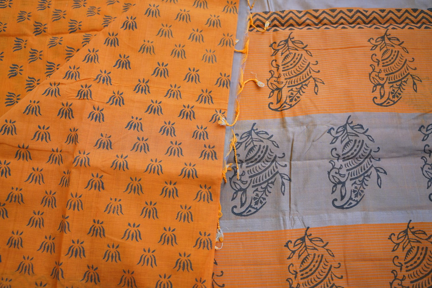 Block Printed Ponduru handloom Cotton Saree PC17533