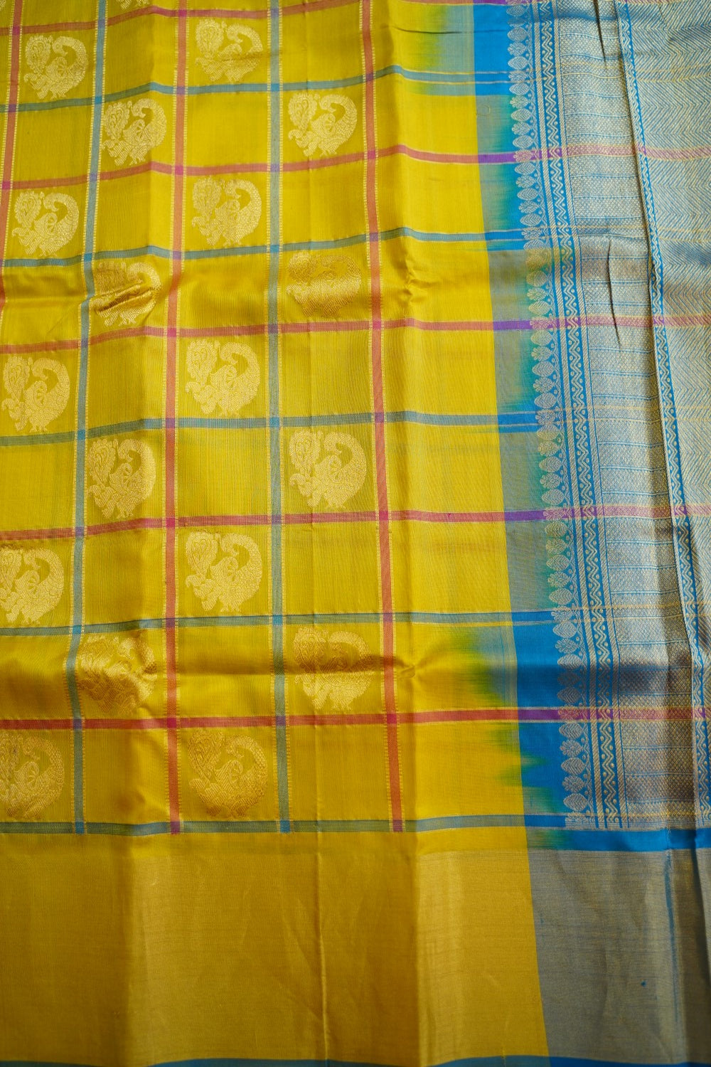 Lemon Yellow Uppada Silk Saree with Grand Zari Pallu & PC12800