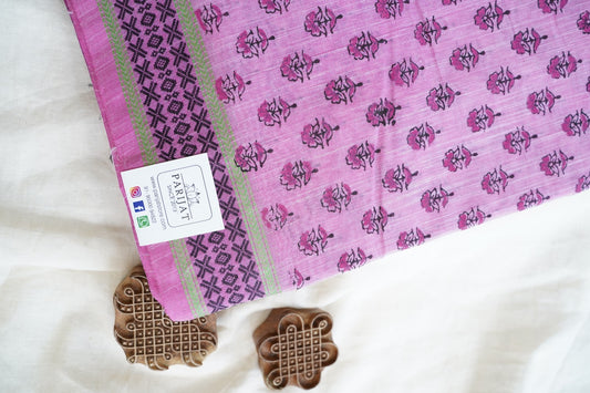 Block Printed Chettinad Cotton Saree PC15436