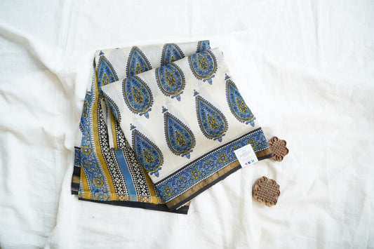 Block Printed Chanderi Saree PC15489