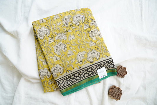 Block Printed Chanderi Saree PC15485