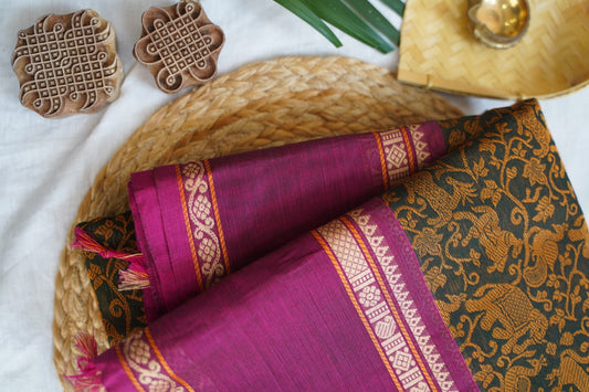 Chettinad handloom Cotton Saree PC16696