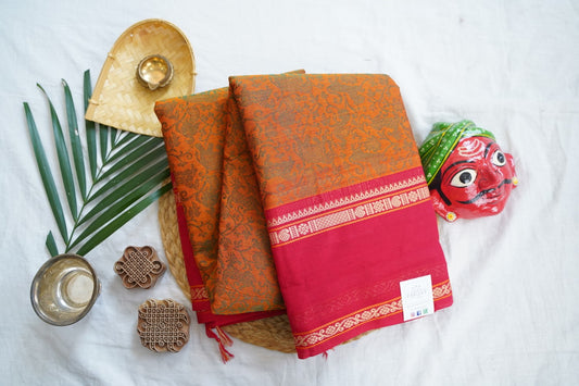 Chettinad handloom Cotton Saree PC16694