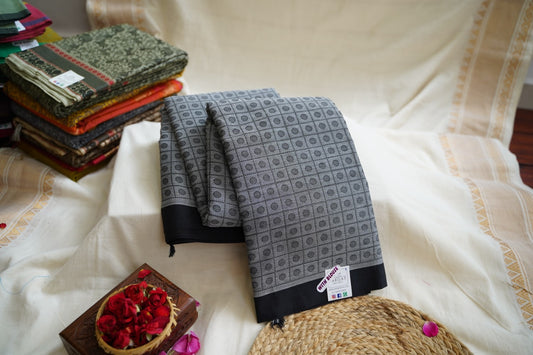 Grey1000 Butta Chettinad handloom Cotton Saree  PC11495