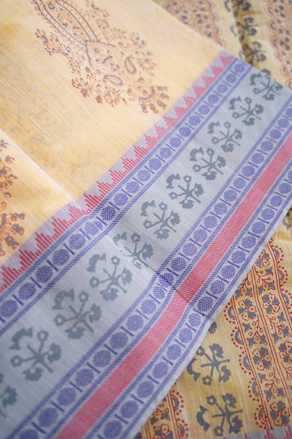 Block Printed Chettinad Cotton Saree PC15428