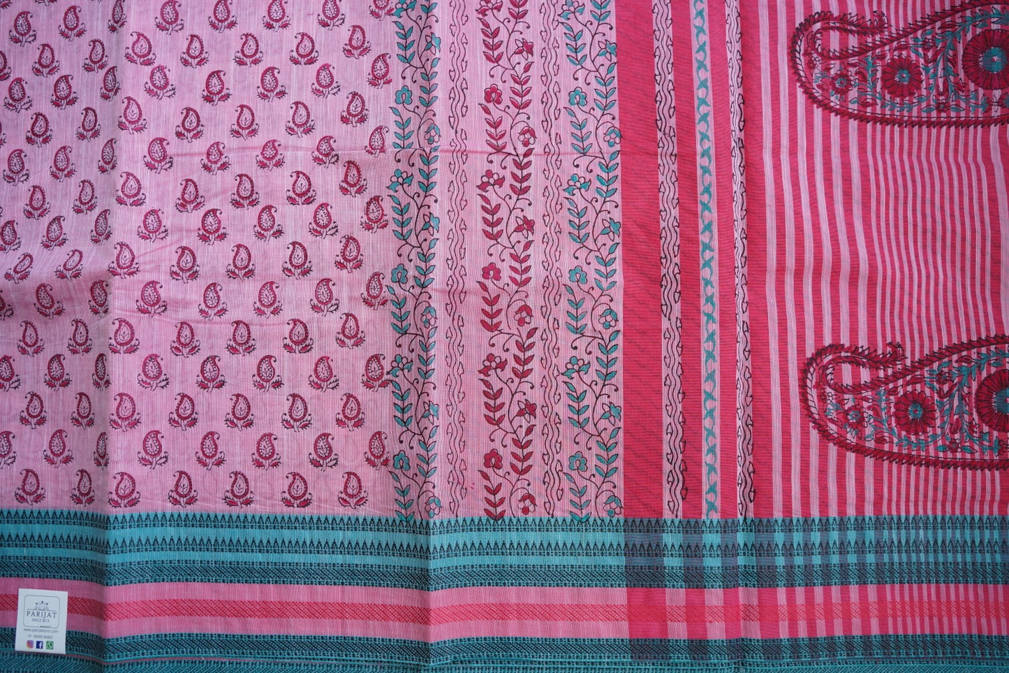 Block Printed Chettinad Cotton Saree PC15429
