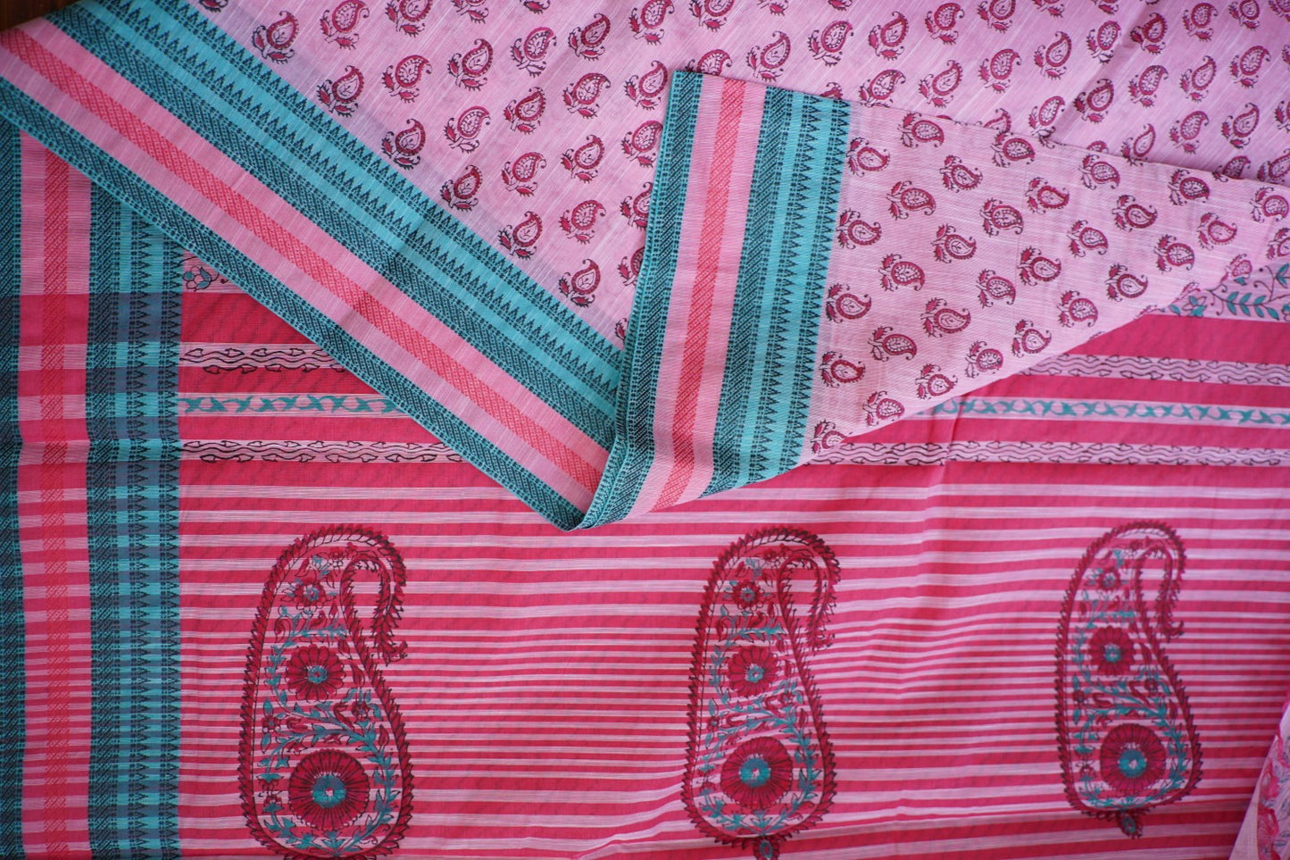 Block Printed Chettinad Cotton Saree PC15429
