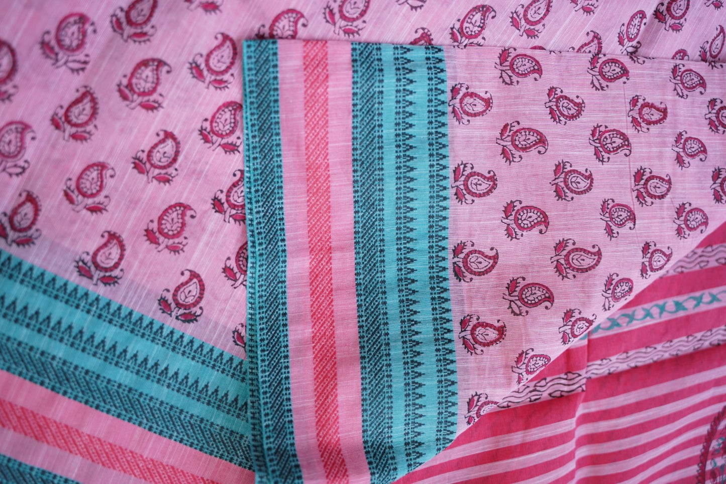 Block Printed Chettinad Cotton Saree PC15429