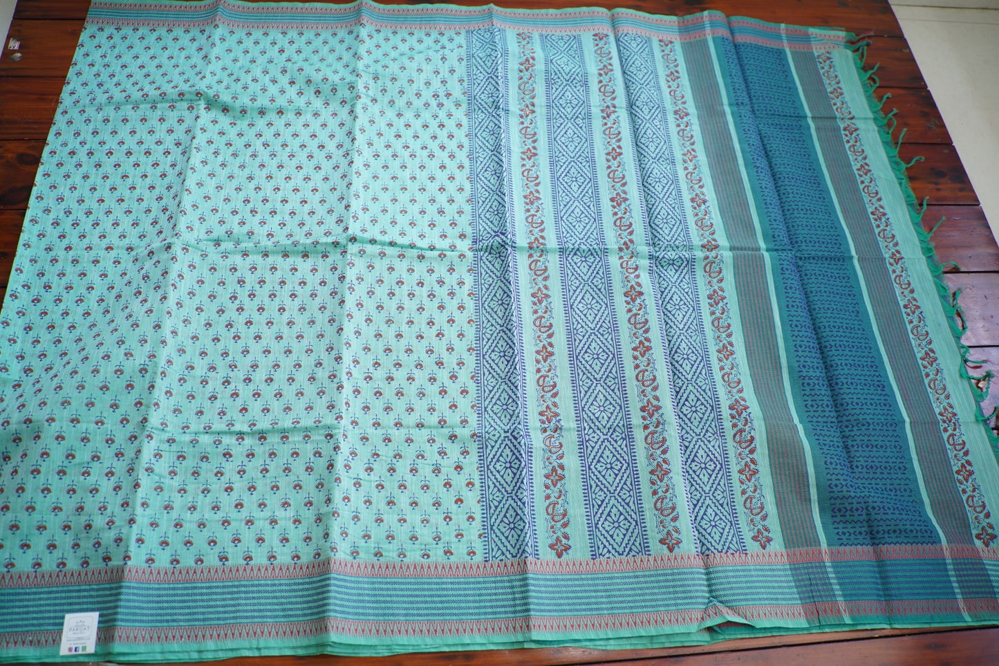 Block Printed Chettinad Cotton Saree PC15433