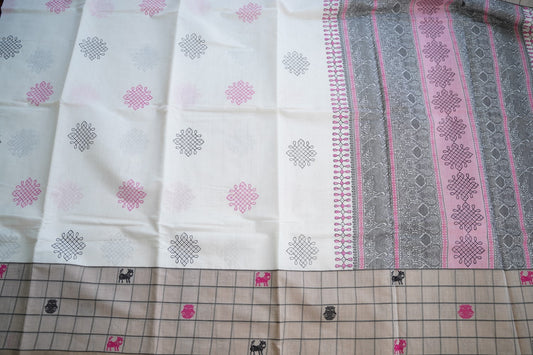 Block Printed Kanchi Cotton Saree PC15438