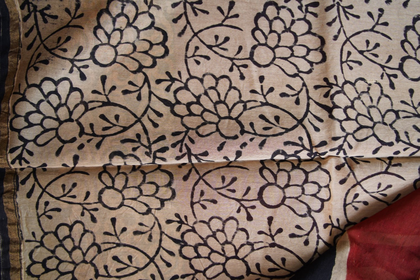 Block Printed Chanderi Saree PC15496
