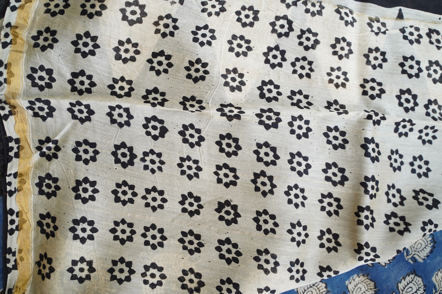 Block Printed Chanderi Saree PC15487