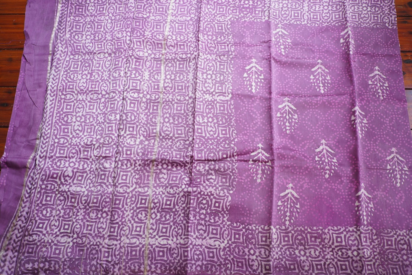 Block Printed Chanderi Saree PC15488