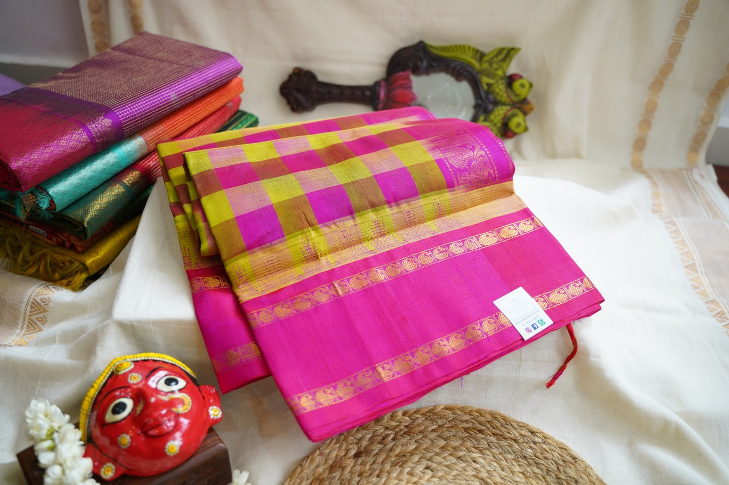 Kattam Kanchi Checks Silk Cotton Saree PC10736