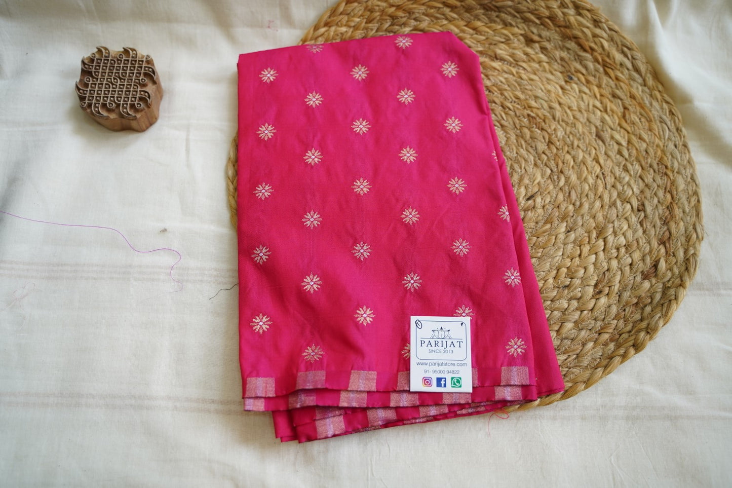 Violet Pure 4gm Gold Kanchi Silk Saree PC10610