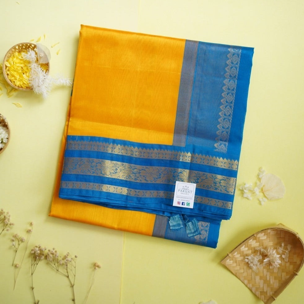 Kanchi Silk Cotton Saree With Zari Border PC10591