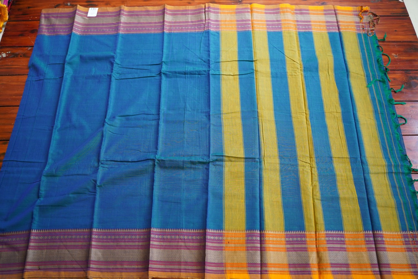 Beige Lakshadeepam Kanchi Silk Cotton Saree With Zari Border PC10561