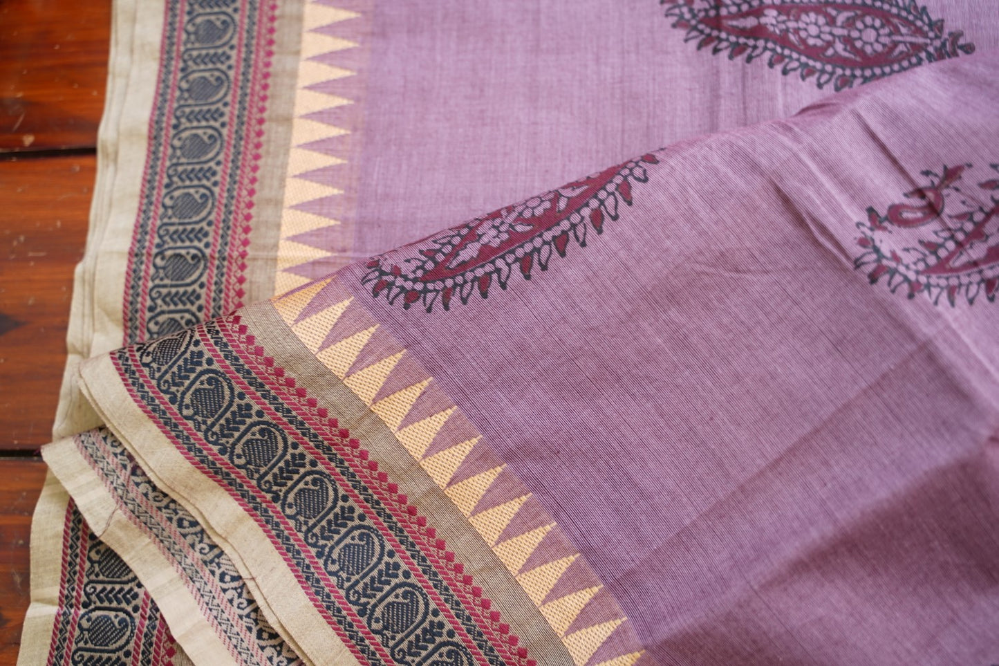 Block Printed Chettinad Cotton Saree PC17622