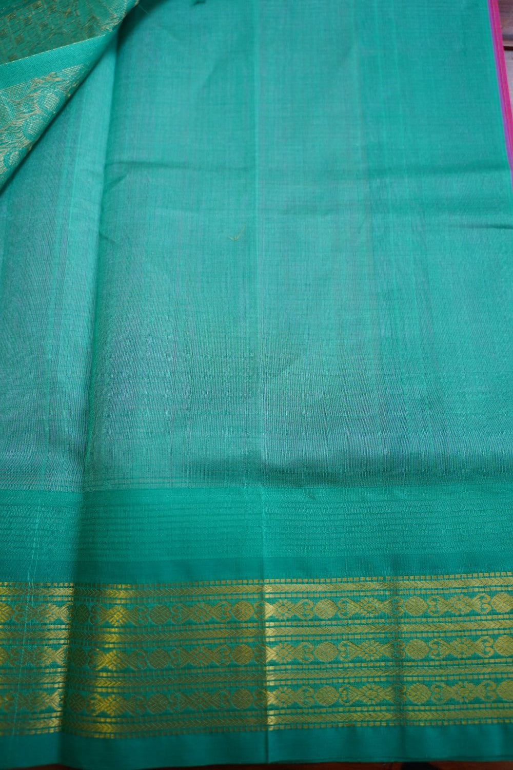 Beige Lakshadeepam Kanchi Silk Cotton Saree With Zari Border PC10561
