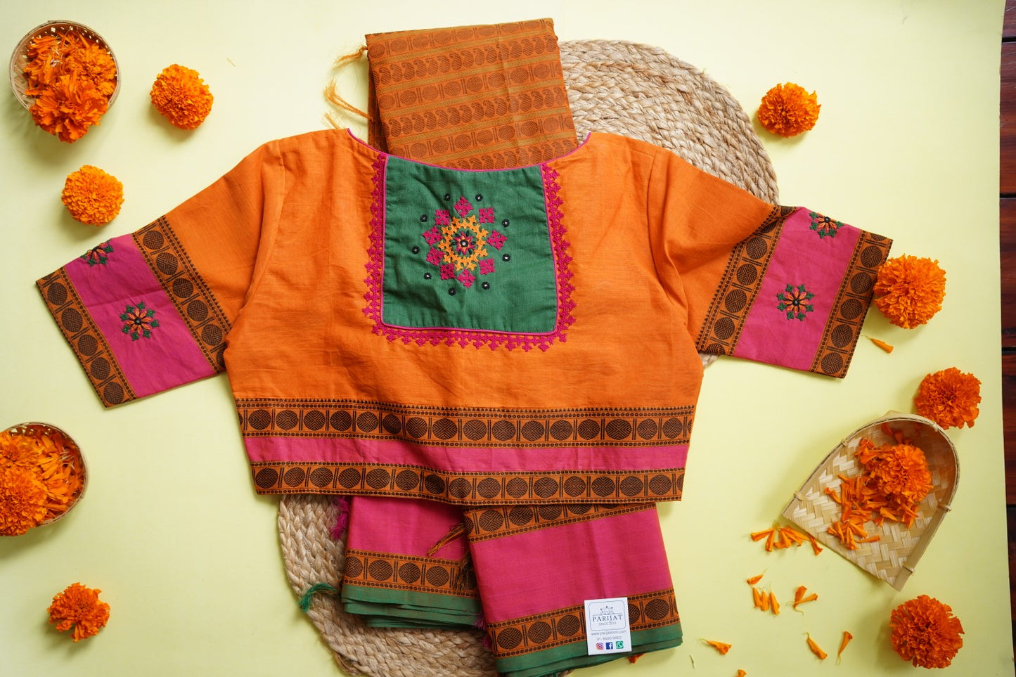 Kanchi Cotton Saree & Blouse Set PC12836