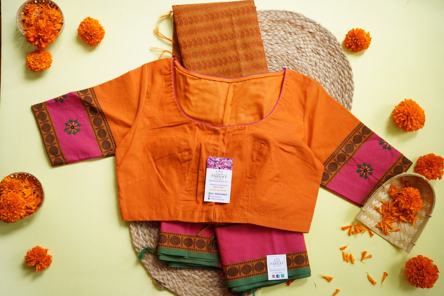 Kanchi Cotton Saree & Blouse Set PC12836