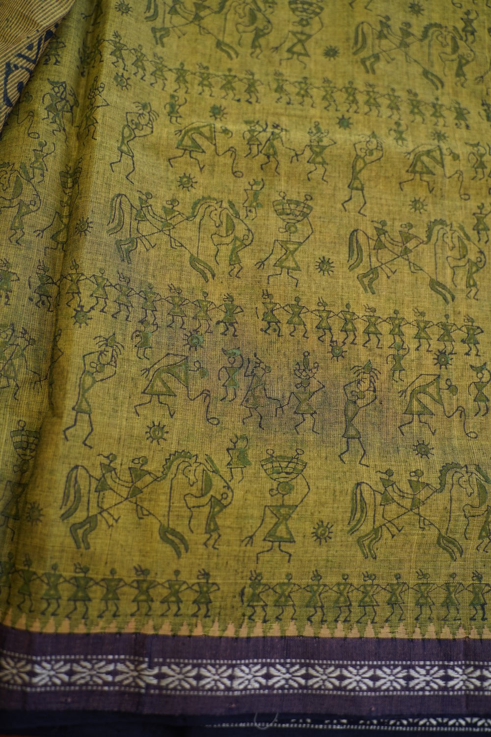 Block Printed Ponduru handloom Cotton Saree PC13101