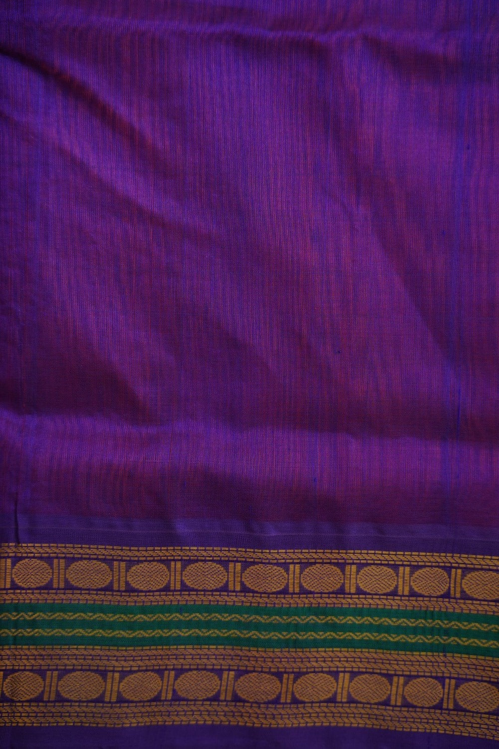 Purple Kanchi Silk Cotton Saree With Zari Border PC10643