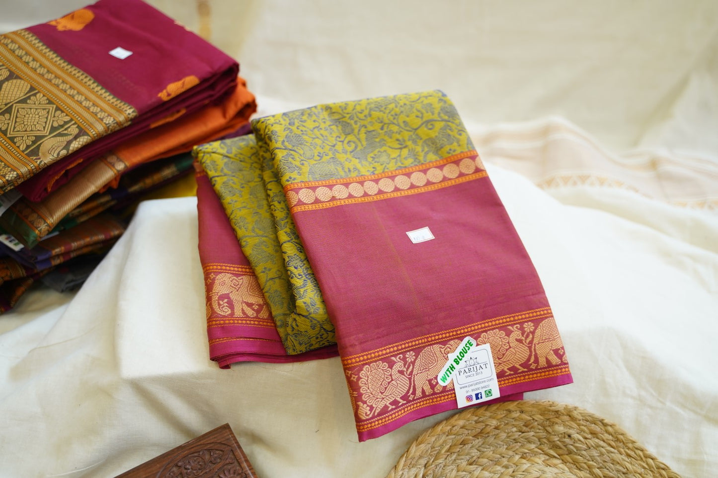 Brown Vairaoosi Kanchi Silk Cotton Saree With Zari Border PC10648
