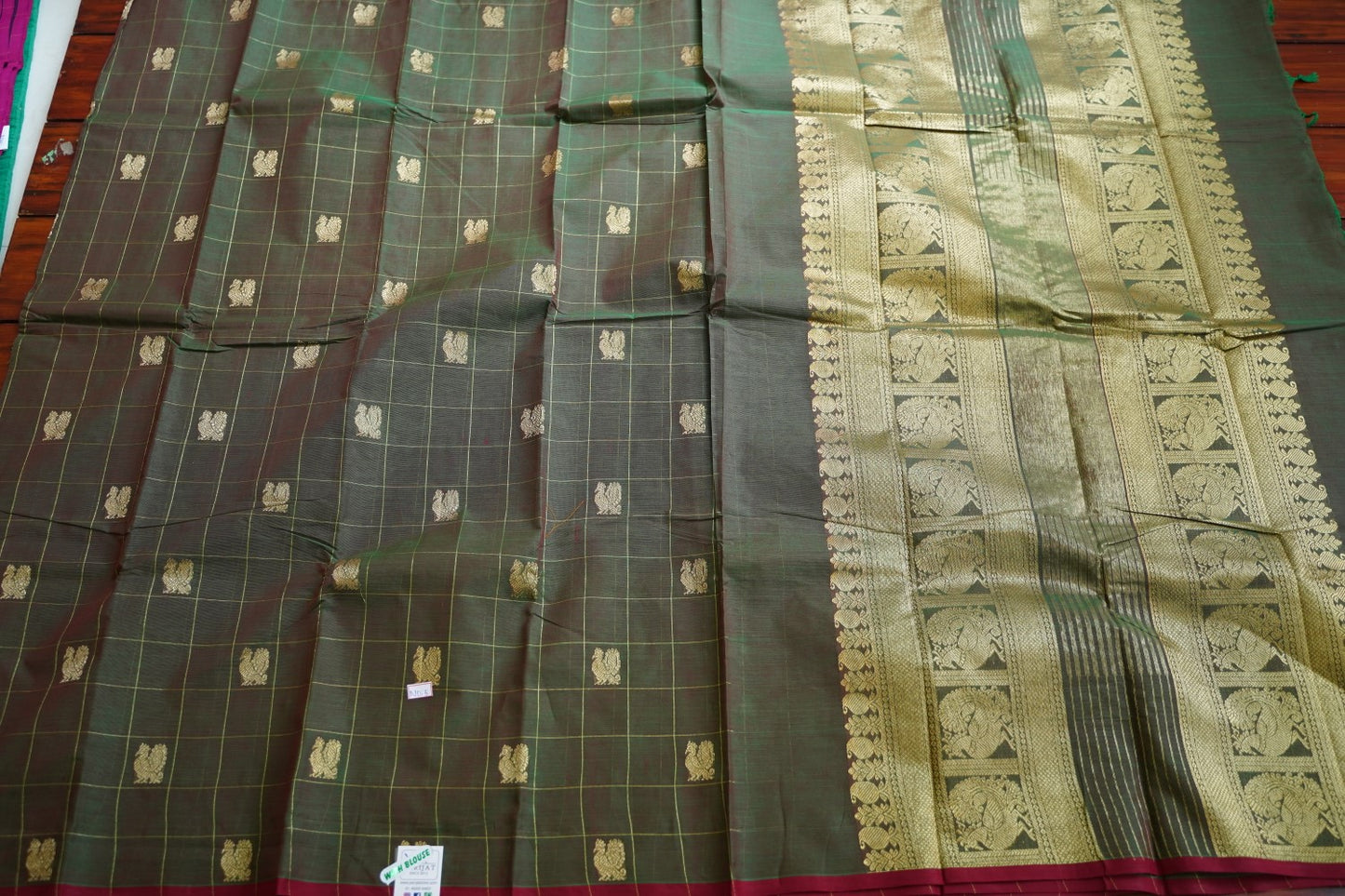 Black Pure Kanchi Silk Saree PC10619