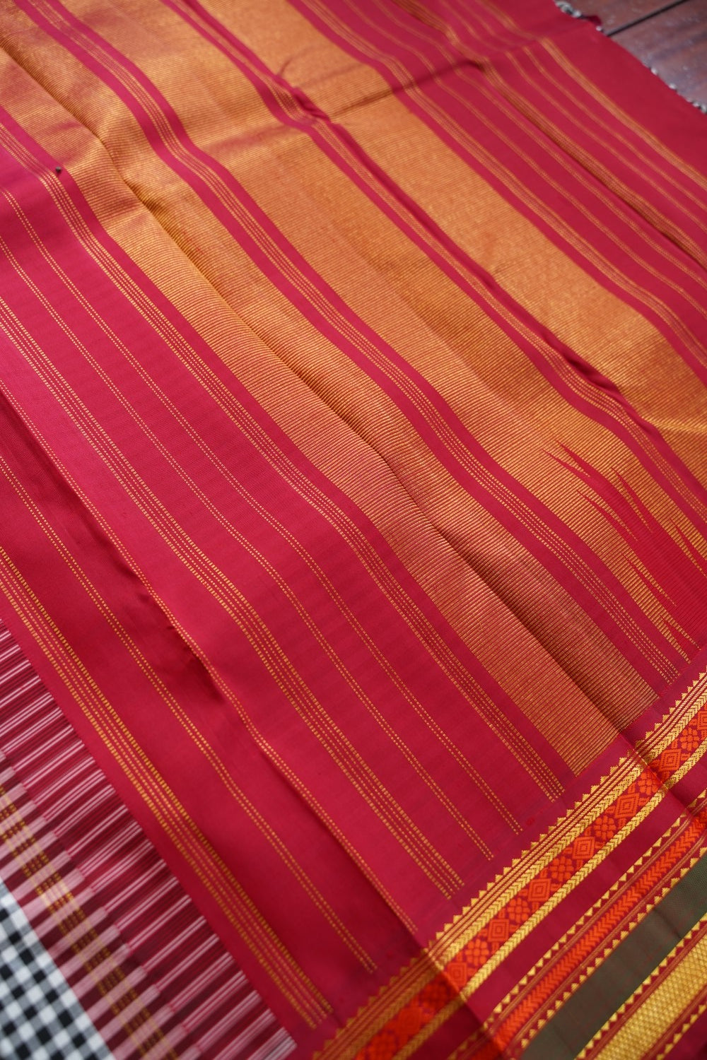 Kanchi Silk Saree with korvai Border -Kattam