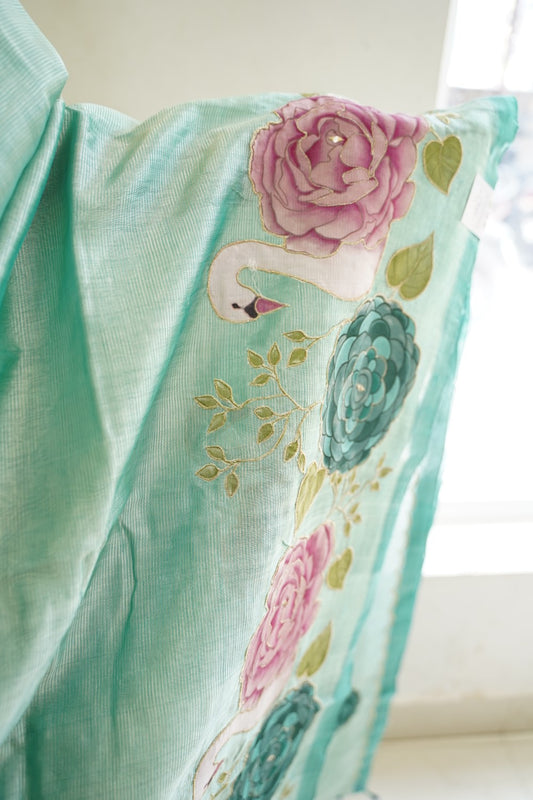 Mangalgiri Silk Cotton Patchwork Saree-PC14110