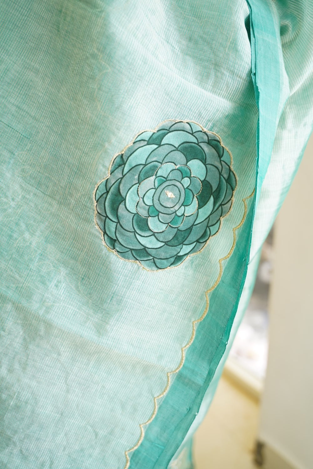Mangalgiri Silk Cotton Patchwork Saree-PC14110
