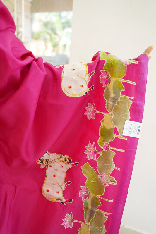 Mangalgiri Silk Cotton Patchwork Saree-PC14106