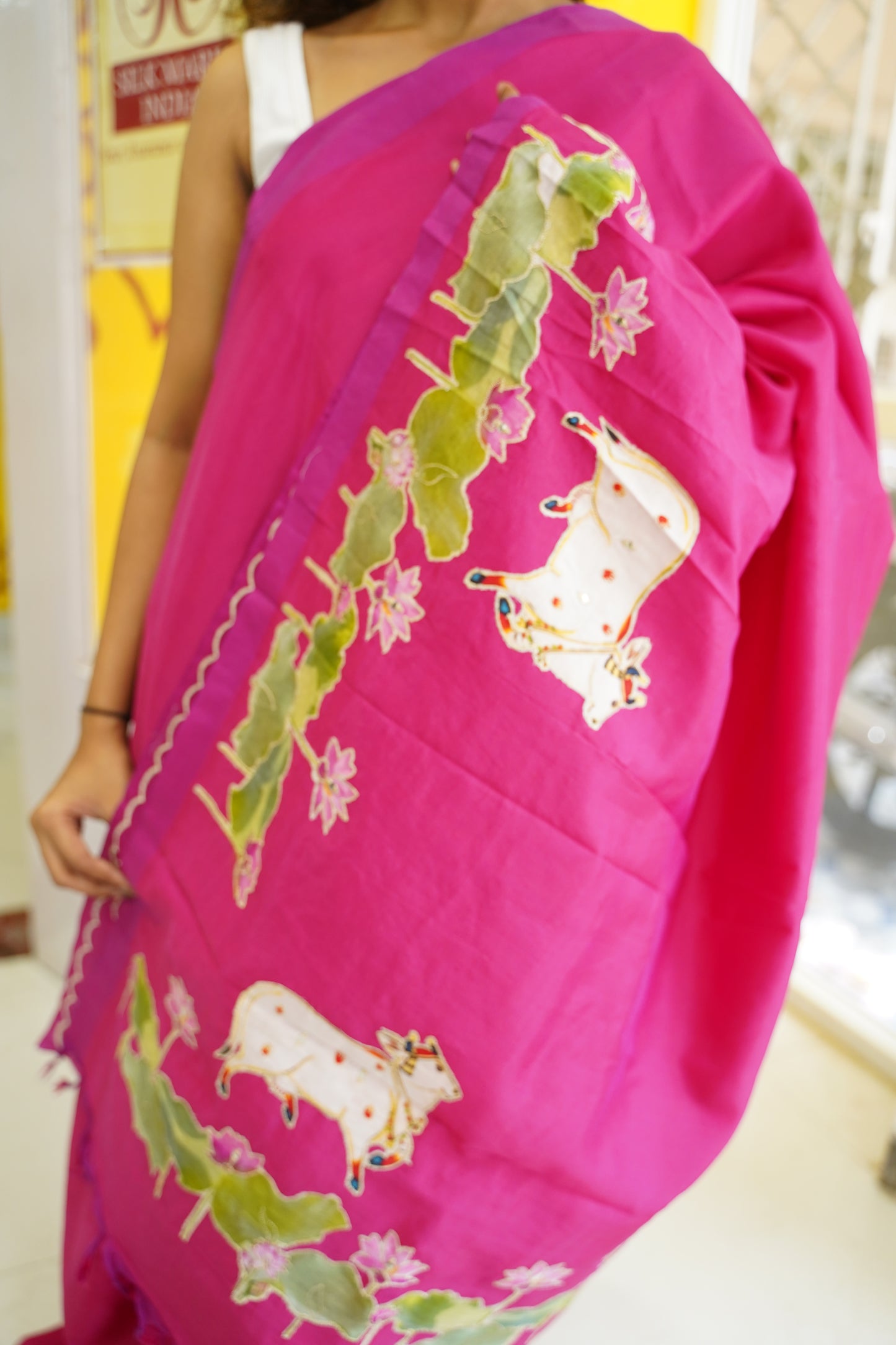 Mangalgiri Silk Cotton Patchwork Saree-PC14106