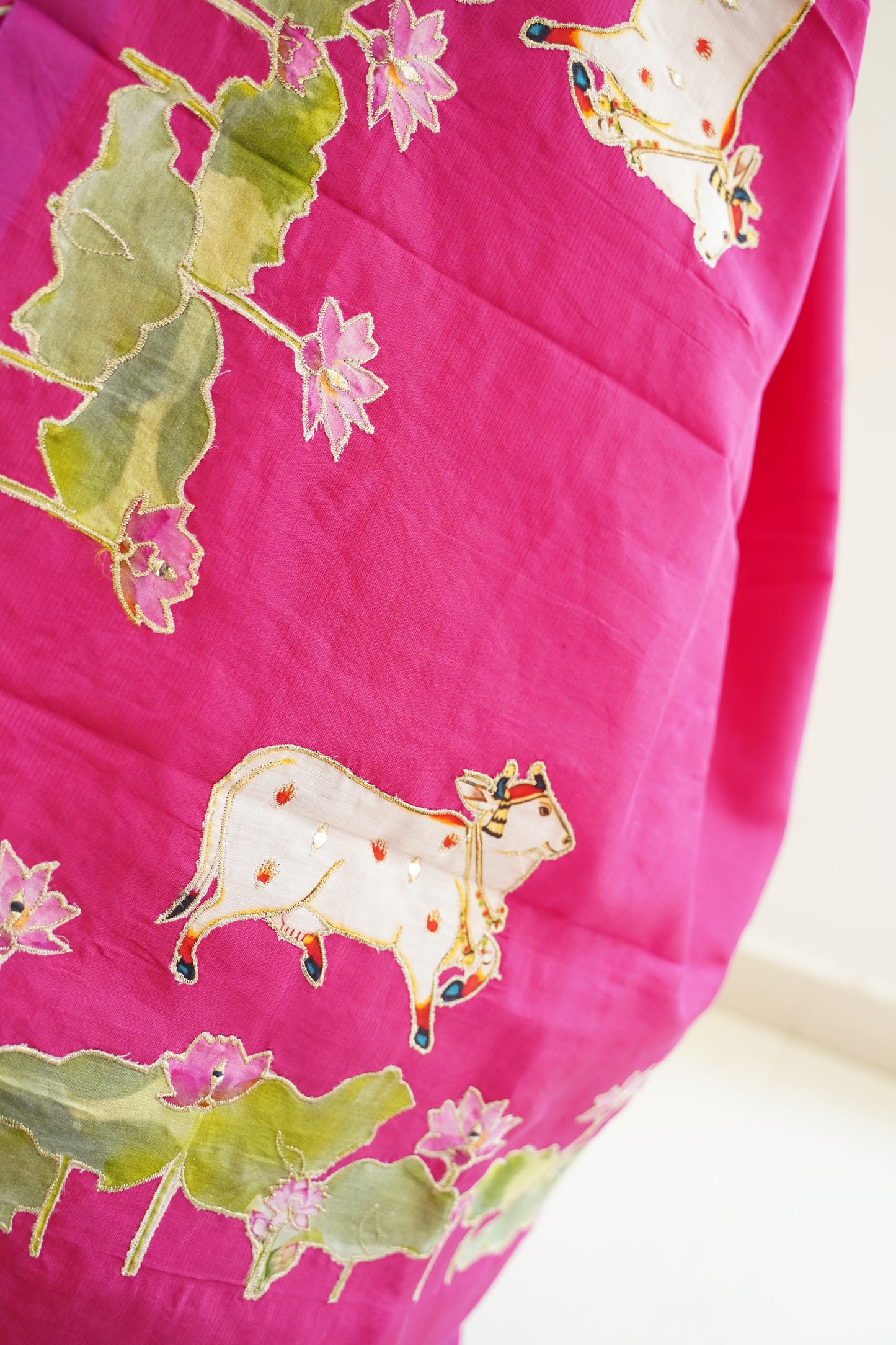 Mangalgiri Silk Cotton Patchwork Saree-PC14106