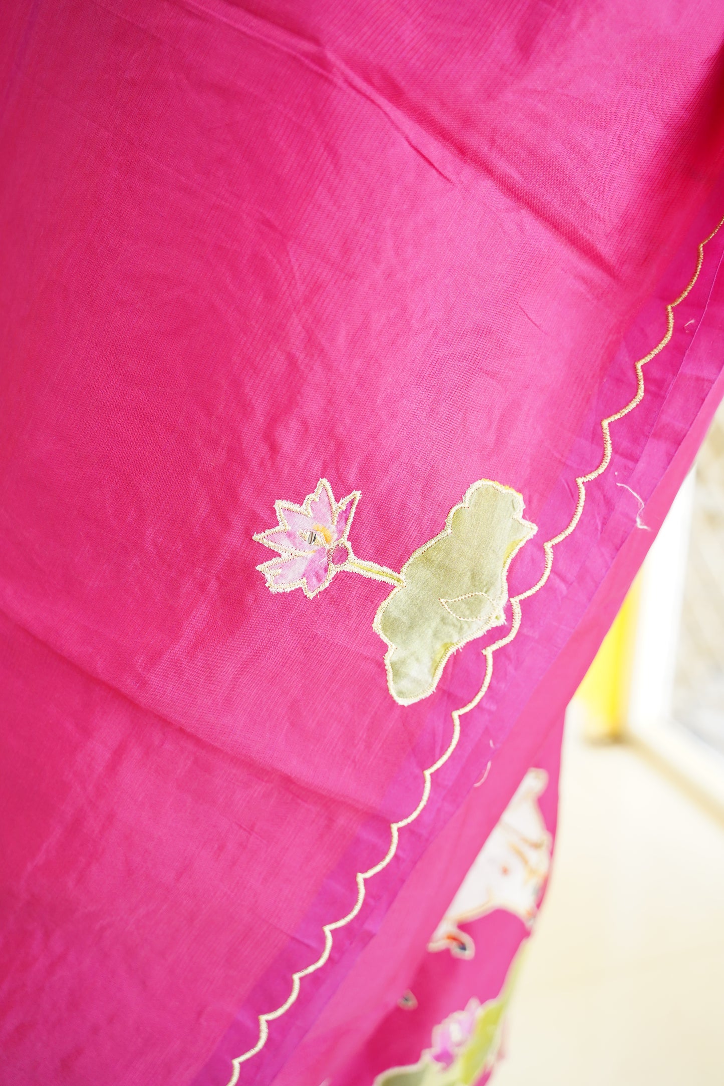Mangalgiri Silk Cotton Patchwork Saree-PC14106
