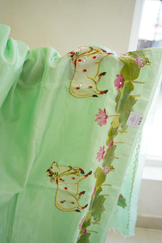 Mangalgiri Silk Cotton Patchwork Saree-PC14119