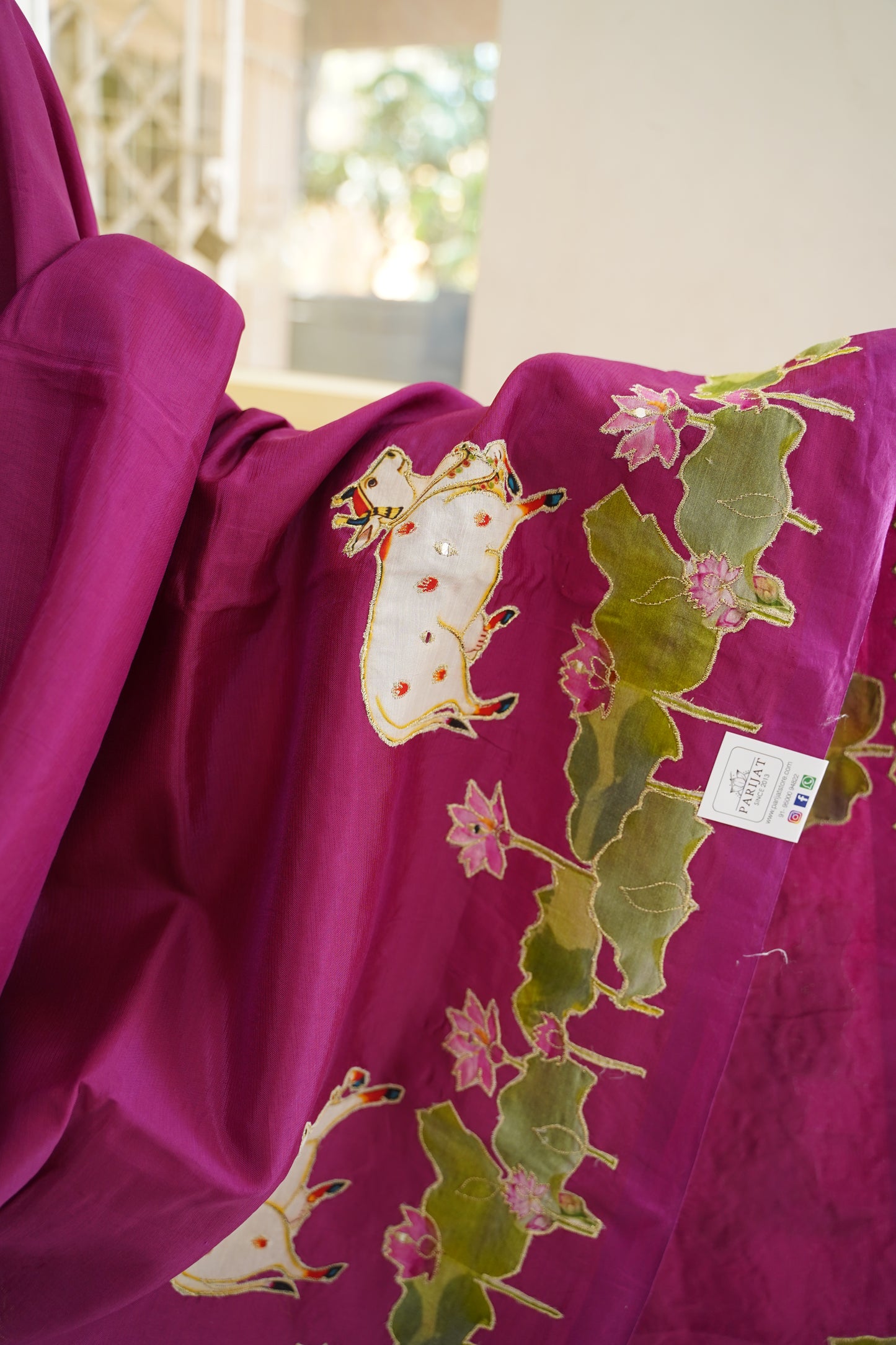 Mangalgiri Silk Cotton Patchwork Saree-PC14118