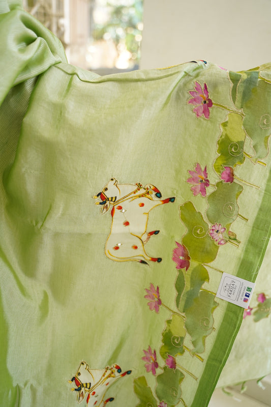 Mangalgiri Silk Cotton Patchwork Saree-PC14117