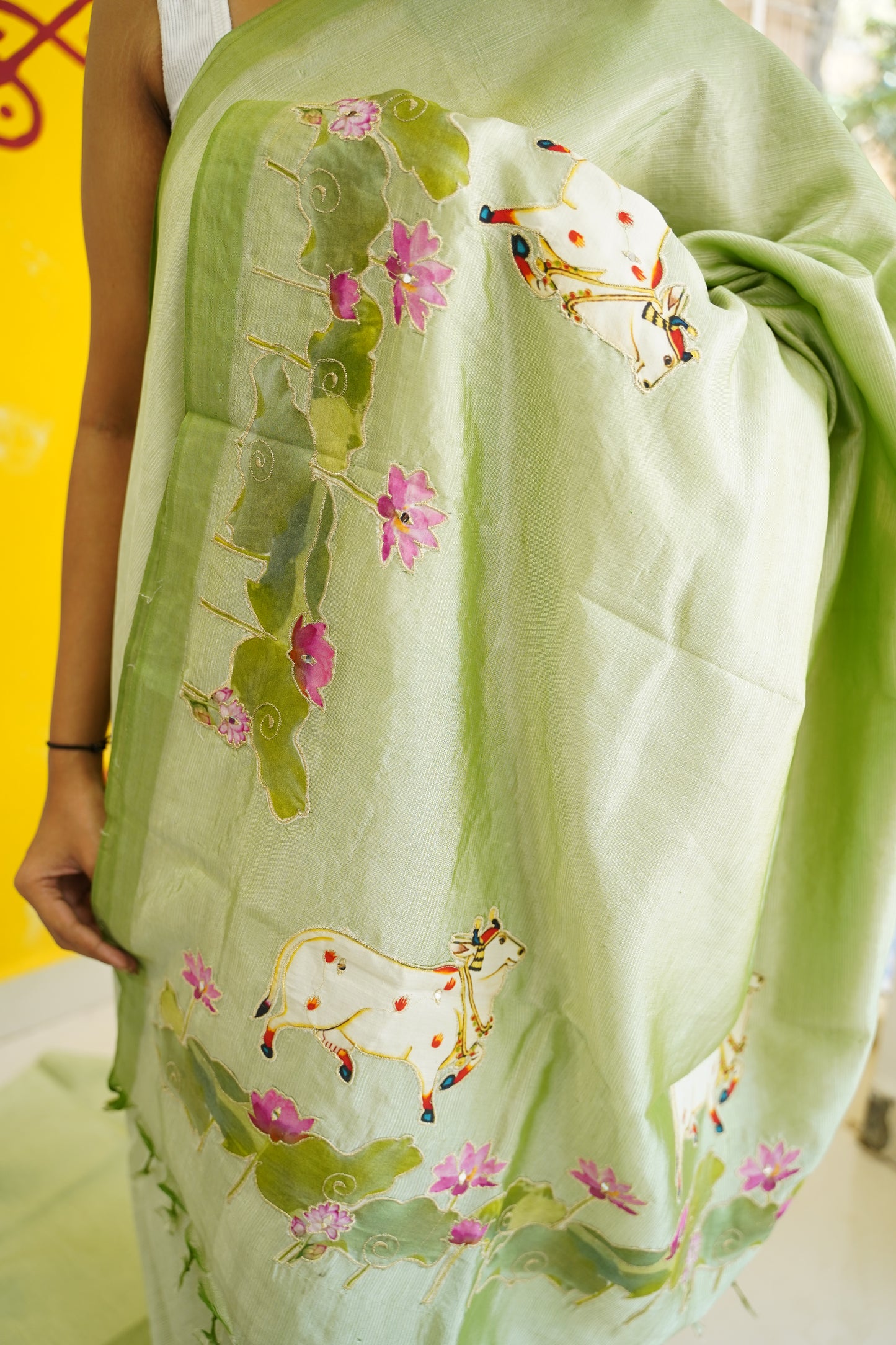 Mangalgiri Silk Cotton Patchwork Saree-PC14117