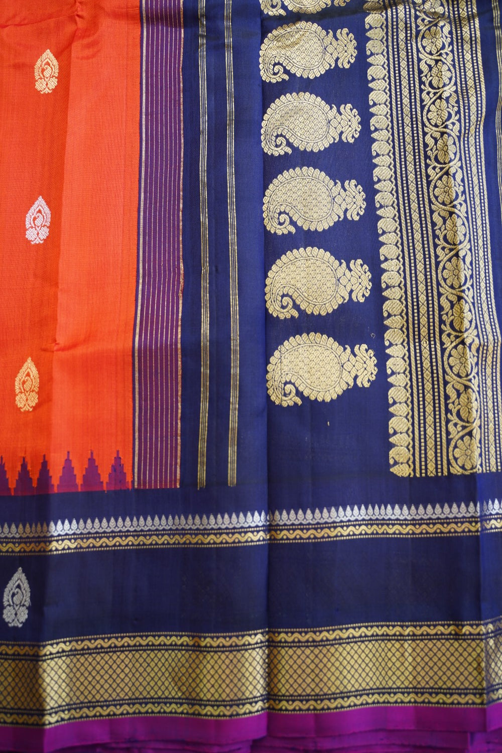 Gadwal Silk Saree With Zari Border  PC13320
