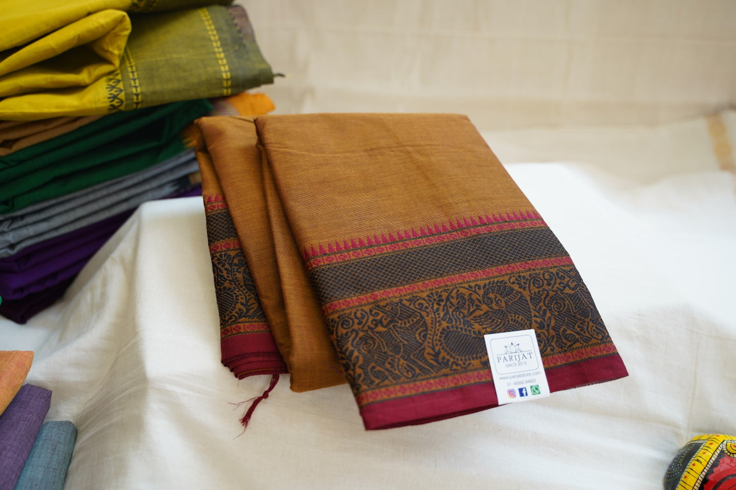 Ink Blue Pure Kanchi Silk Saree PC10132