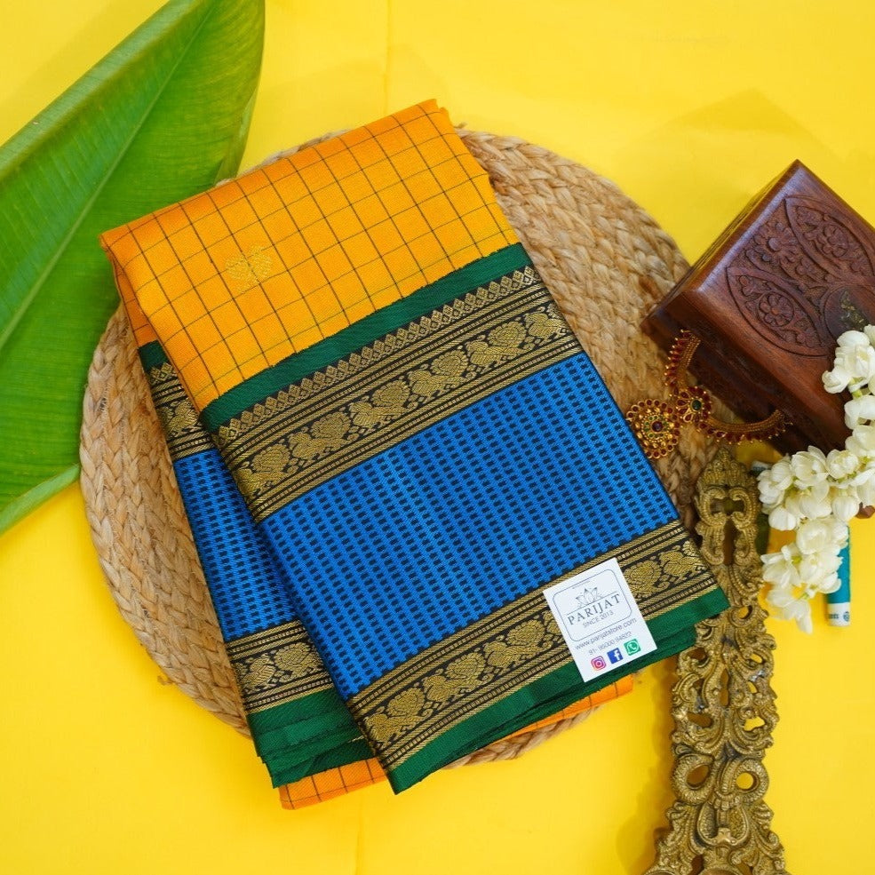 Mango Yellow Pure Kanchi Silk Saree PC10167