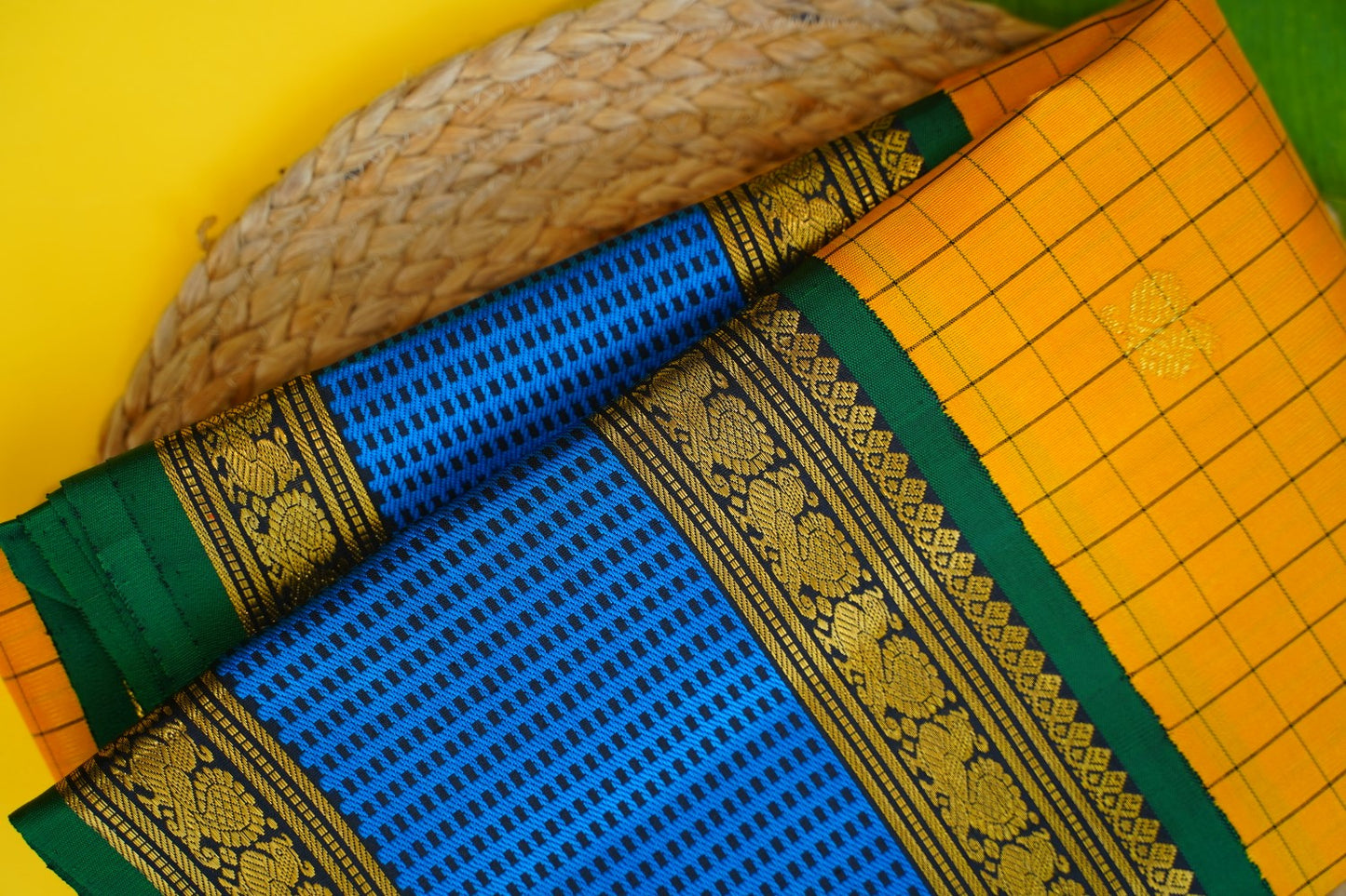 Mango Yellow Pure Kanchi Silk Saree PC10167