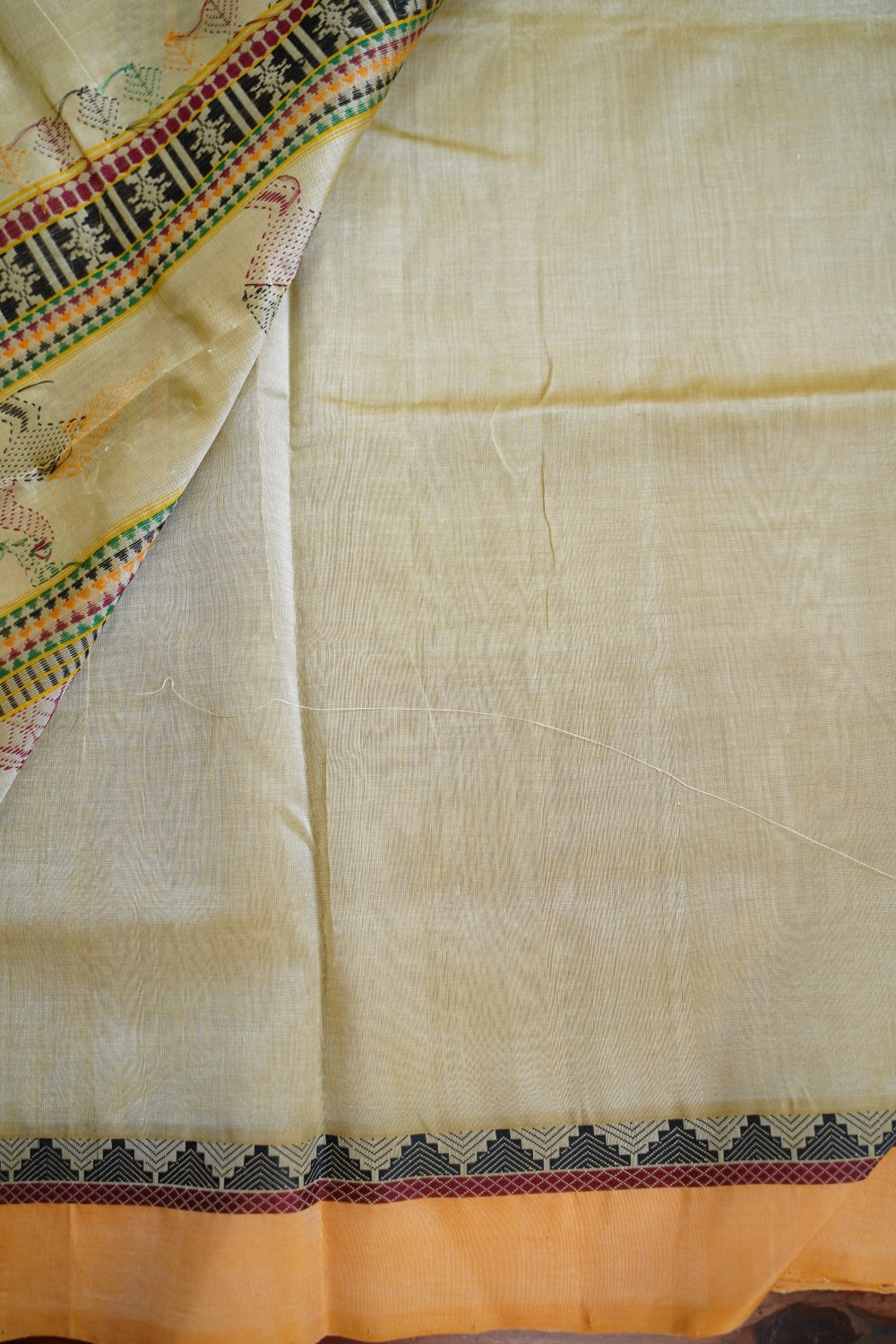 Mandhulir Green Kanchi Silk Cotton Saree With Zari Border PC10159