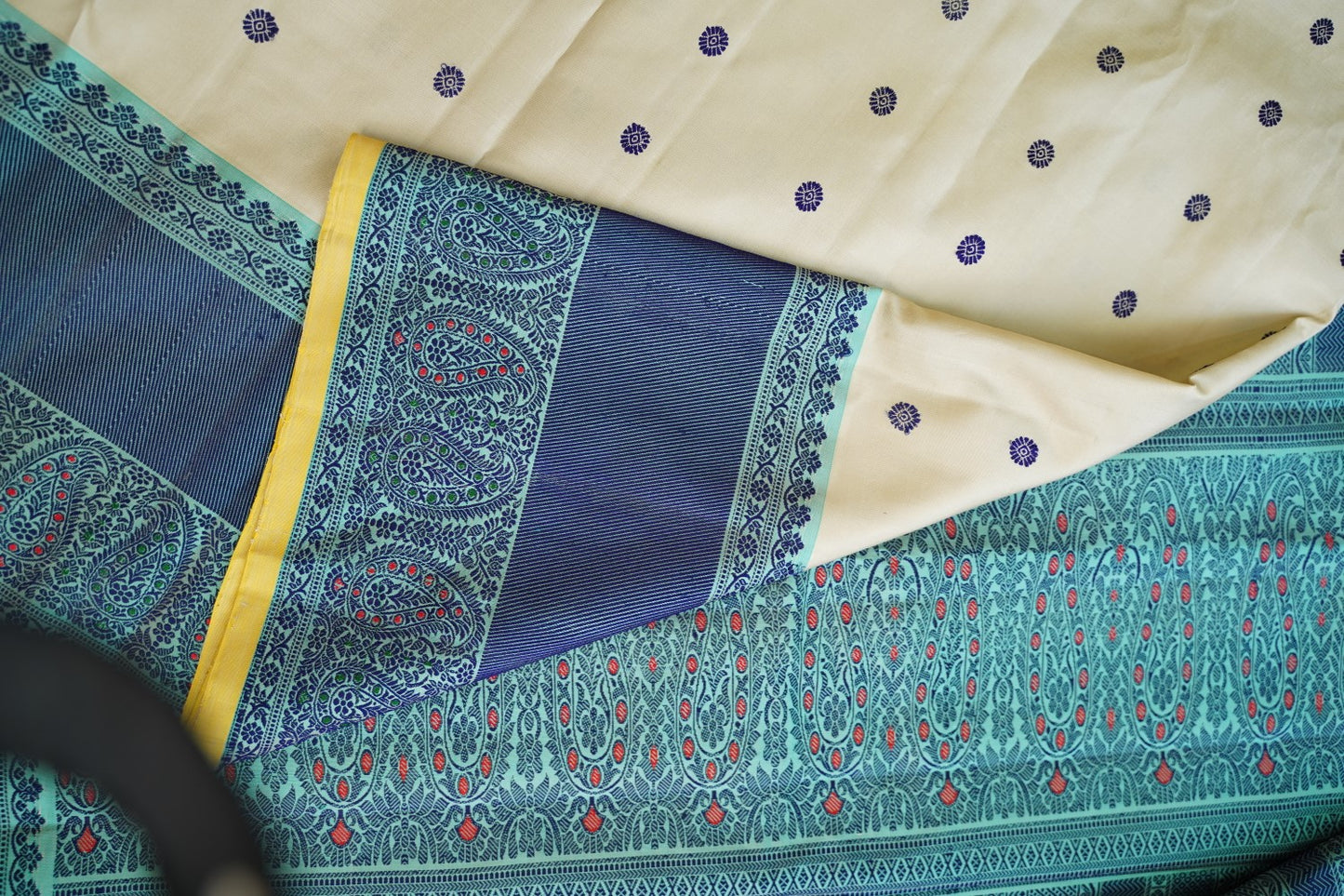 Kanchi Silk Cotton Saree With Zari Border PC10150