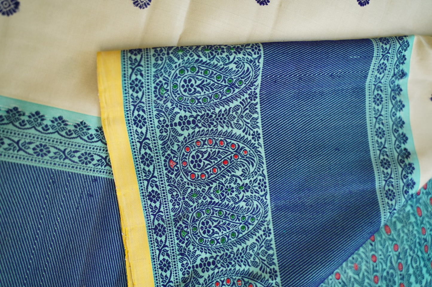 Kanchi Silk Cotton Saree With Zari Border PC10150