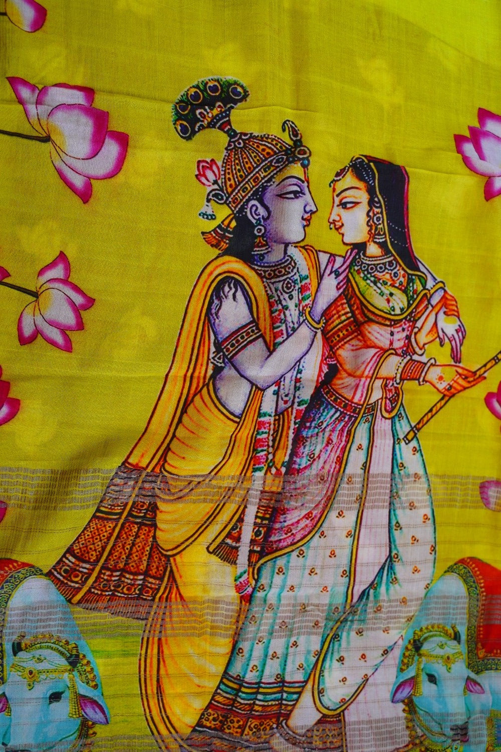 Radha -Krishna Mangalgiri Silk Cotton Saree PC12119