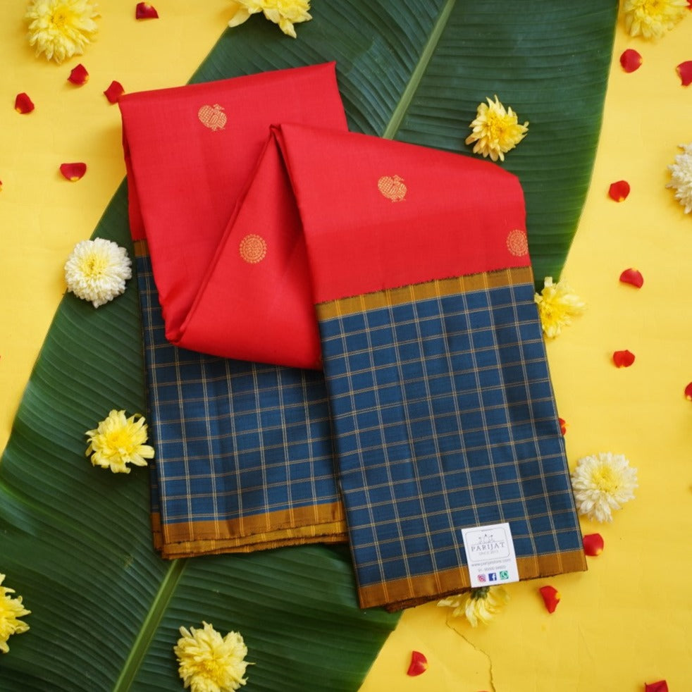 Red Pure Kanchi Silk Saree PC10366