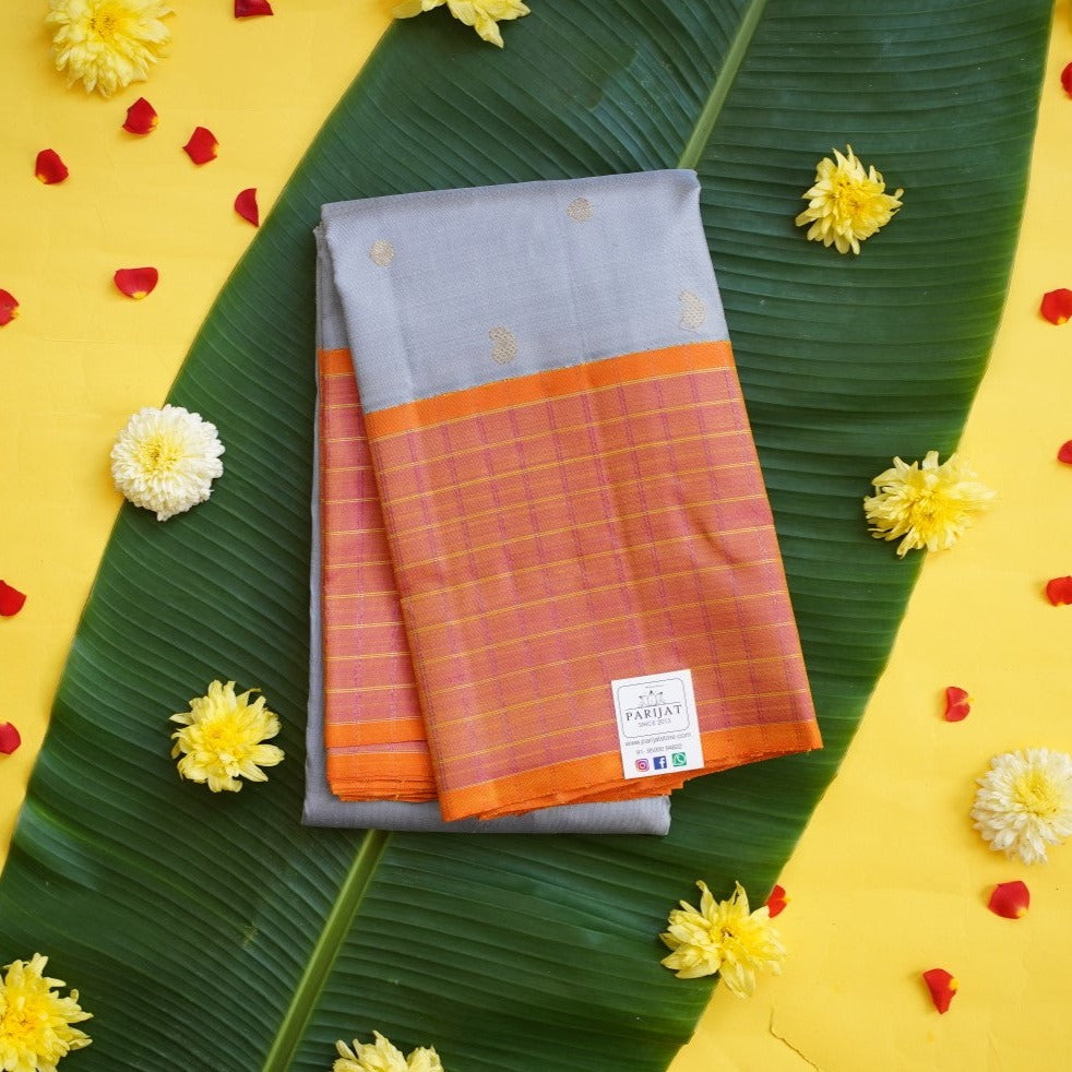 Light Blue Pure 4Gram Gold Kanchi Silk Saree PC10361